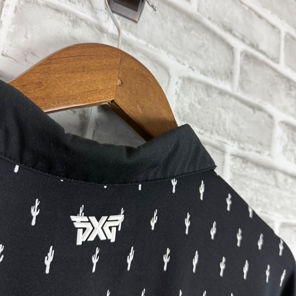 PXG Parson Xtreme Primary Black Cactus AOP Performance Golf Polo Mens LARGE - Picture 6 of 9